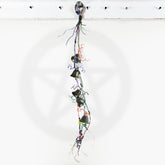 Witch's Bell Made With Multi-colored Telephone Wire and Glass Evil Eye Beads Handmade Energy Cleansing Protection Pagan Wiccan Sacred Space Healing Rustic Primitive | Woot & Hammy